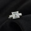 2.80 Carat Carré Cut Diamond Three-Stone Ring