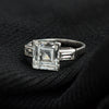 2.80 Carat Carré Cut Diamond Three-Stone Ring