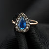 Georgian Sapphire and Diamond Cluster Ring