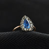 Georgian Sapphire and Diamond Cluster Ring
