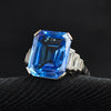 Art Deco 11.70 Carat Natural Ceylon Sapphire and Diamond Cocktail Ring