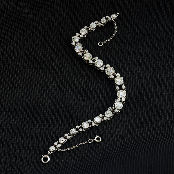 Art Deco 5.70 Carat Old Cut Diamond Bracelet