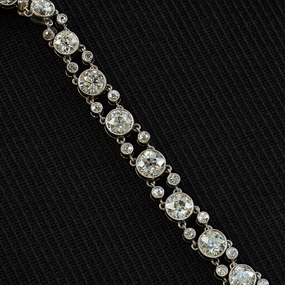Art Deco 5.70 Carat Old Cut Diamond Bracelet