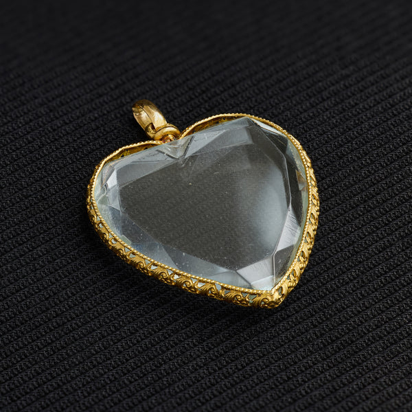 Victorian Rock Crystal Heart Pendant