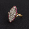 Victorian Ruby and Diamond Navette Ring