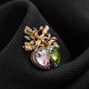 Victorian Pink Topaz and Peridot Witches Heart Brooch