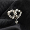 Victorian Old Cut Diamond Double Heart Drop Brooch