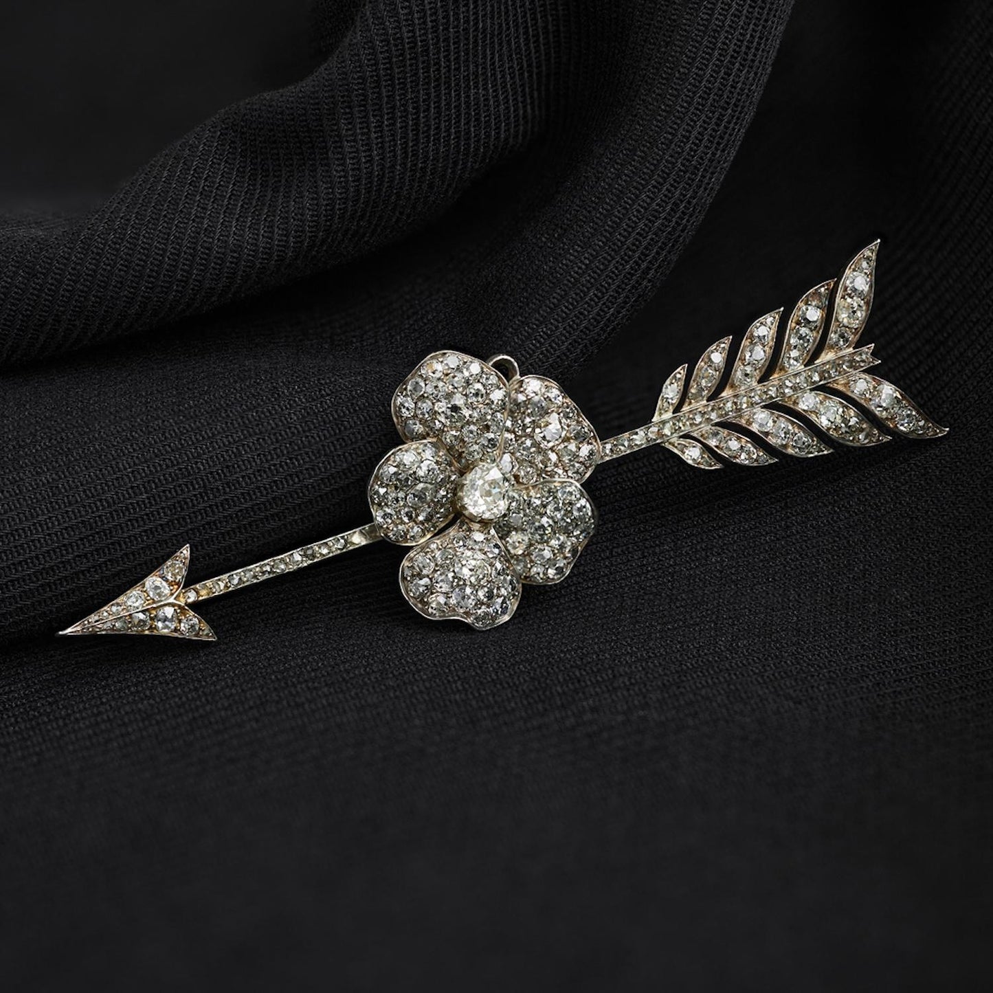 Victorian Large Diamond Arrow Brooch
