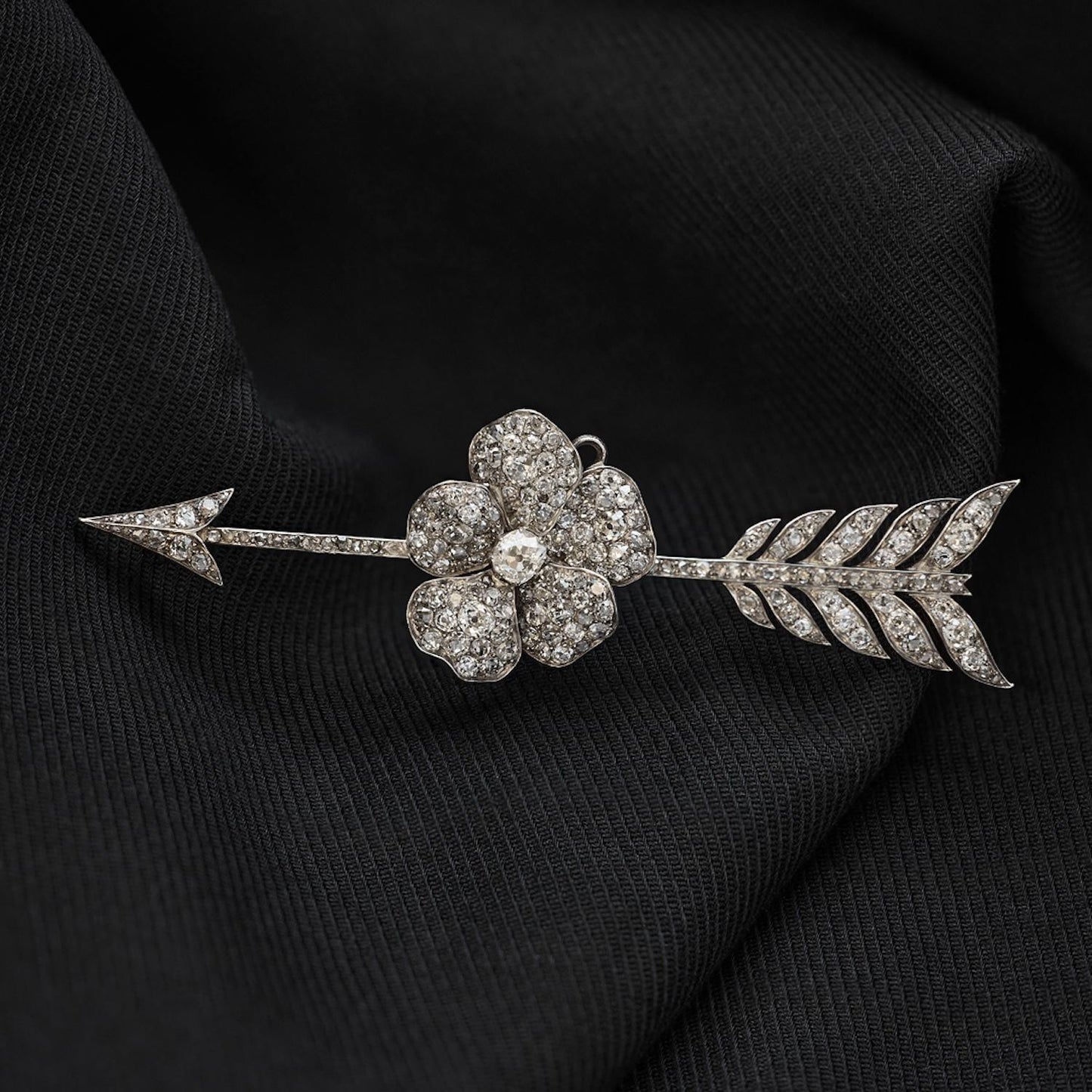 Victorian Large Diamond Arrow Brooch