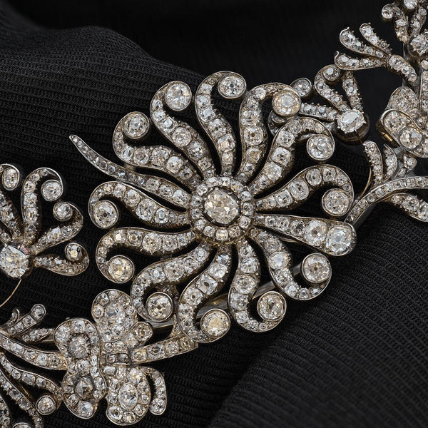 Antique Diamond Tremblant Corsage Spray Brooch