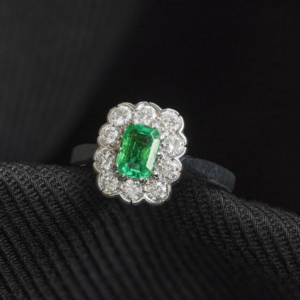 Vintage Emerald and Diamond Ring