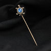 Edwardian Cabochon Sapphire and Diamond Tortoise Stick Pin