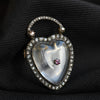 Georgian Ruby Diamond and Rock Crystal Heart Pendant Brooch