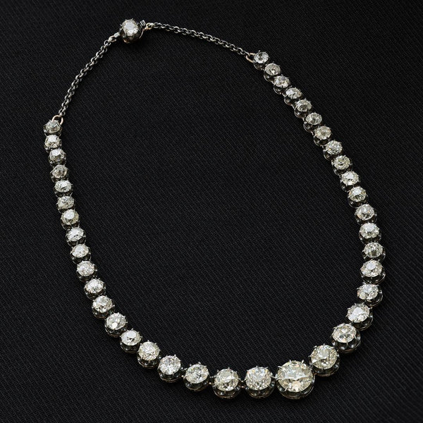 Victorian 40.00 Carat Diamond Riviere Necklace