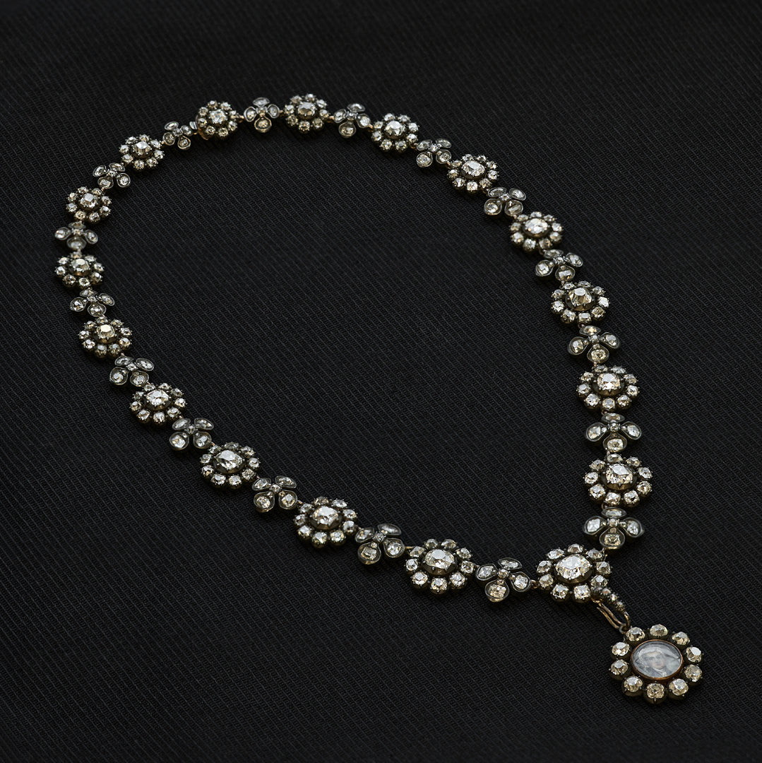 Antique 24.00 Carat Diamond Pansy Necklace