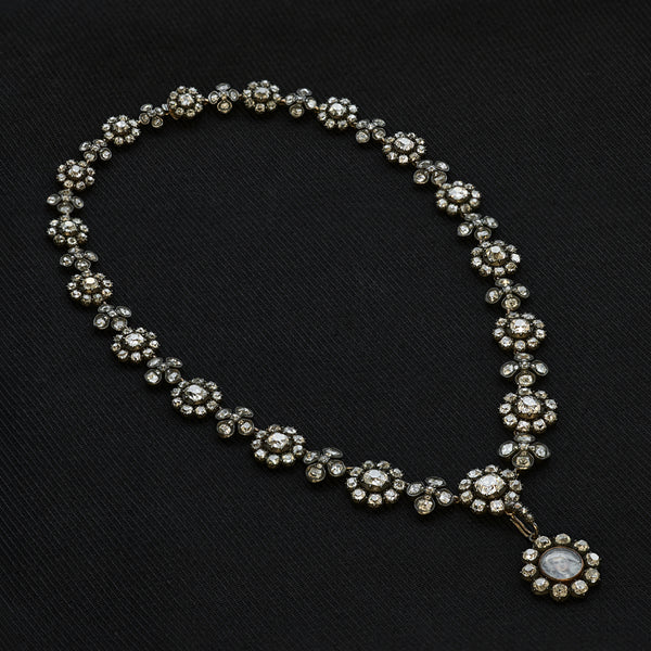 Antique 24.00 Carat Diamond Pansy Necklace