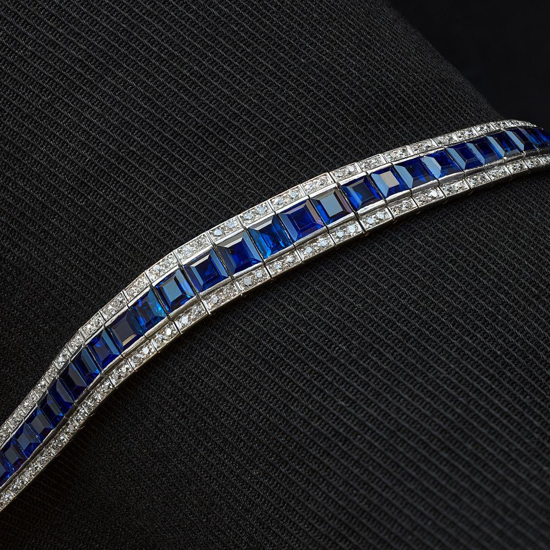 Cartier Art Deco Sapphire and Diamond Bracelet