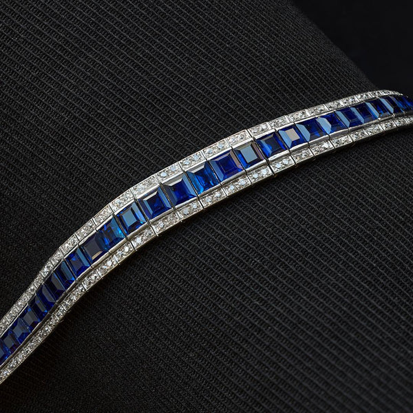 Cartier Art Deco Sapphire and Diamond Bracelet