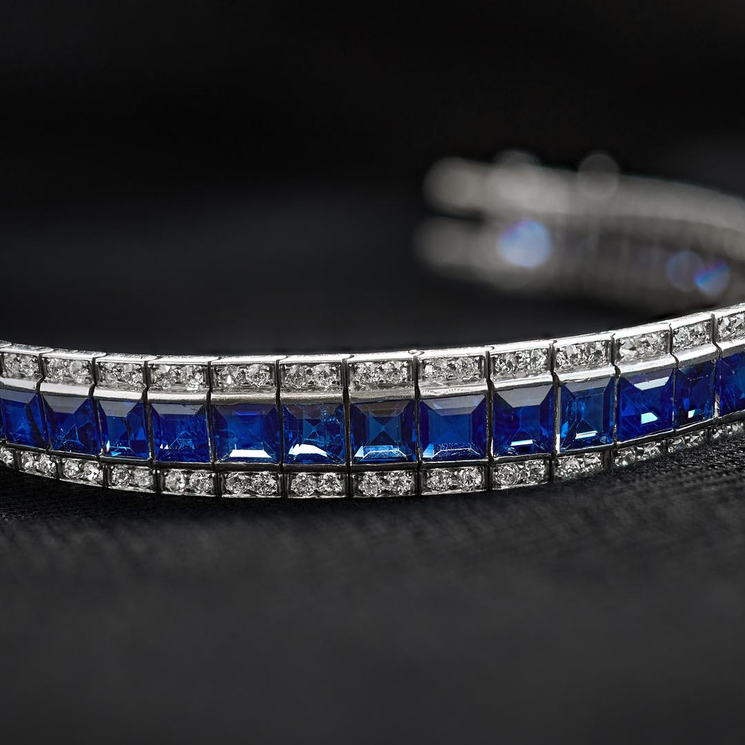 Cartier Art Deco Sapphire and Diamond Bracelet