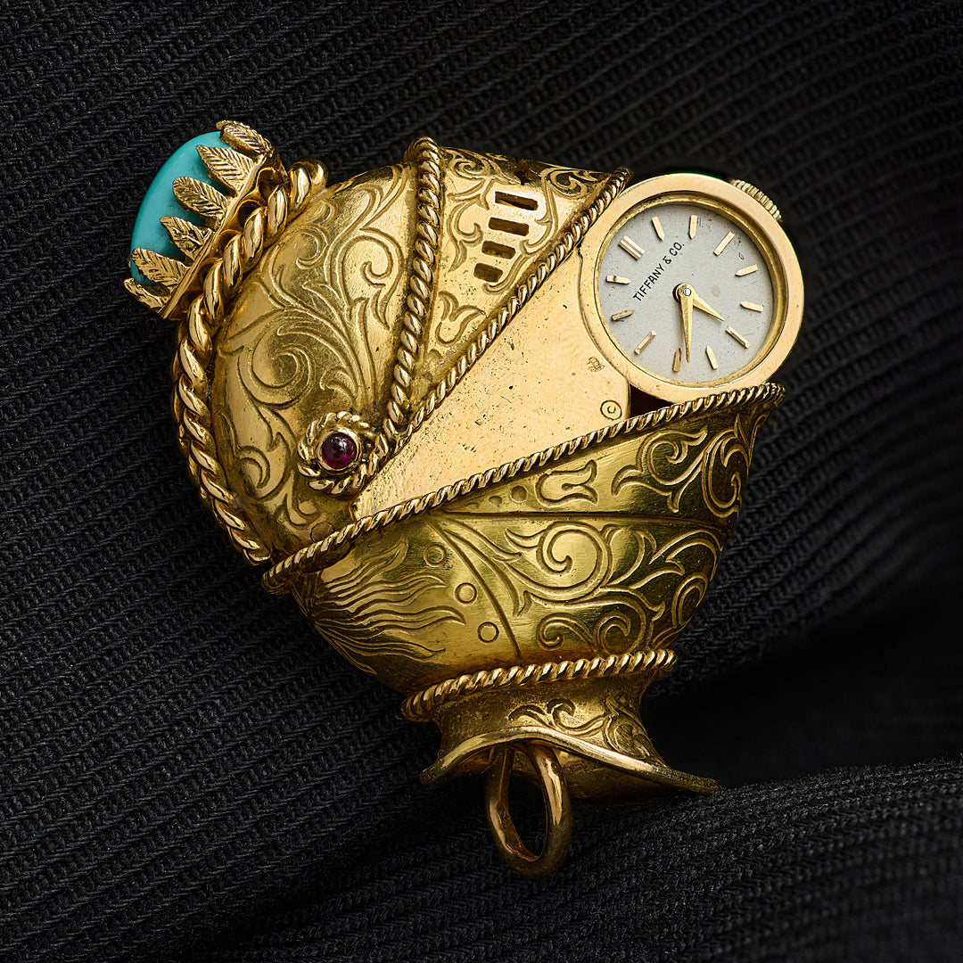 George L'Enfant for Tiffany & Co. Medieval Jousting Helmet Flip Watch Pendant