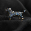 Victorian Montana Sapphire and Ruby Poodle Dog Brooch
