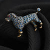 Victorian Montana Sapphire and Ruby Poodle Dog Brooch