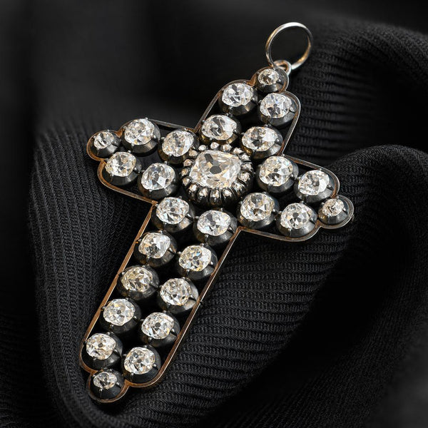 Victorian Diamond Cross Pendant