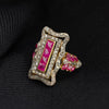 Continental Antique Ruby and Diamond Dress Ring