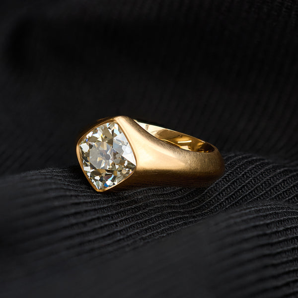 4.70 Carat Peruzzi Cut Diamond Ring