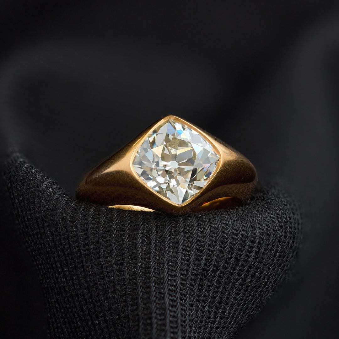 4.70 Carat Peruzzi Cut Diamond Ring