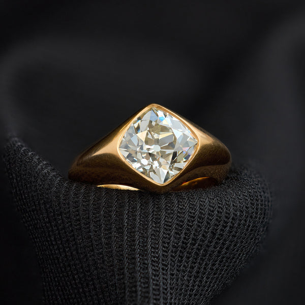 4.70 Carat Peruzzi Cut Diamond Ring
