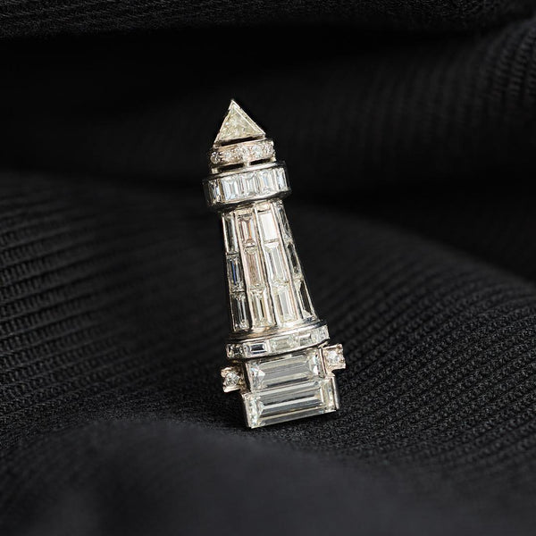 Art Deco Diamond Lighthouse Brooch