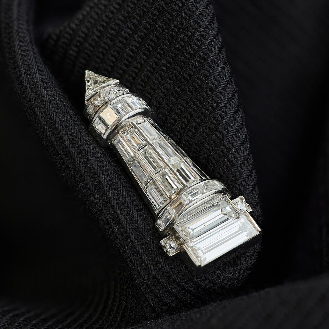 Art Deco Diamond Lighthouse Brooch
