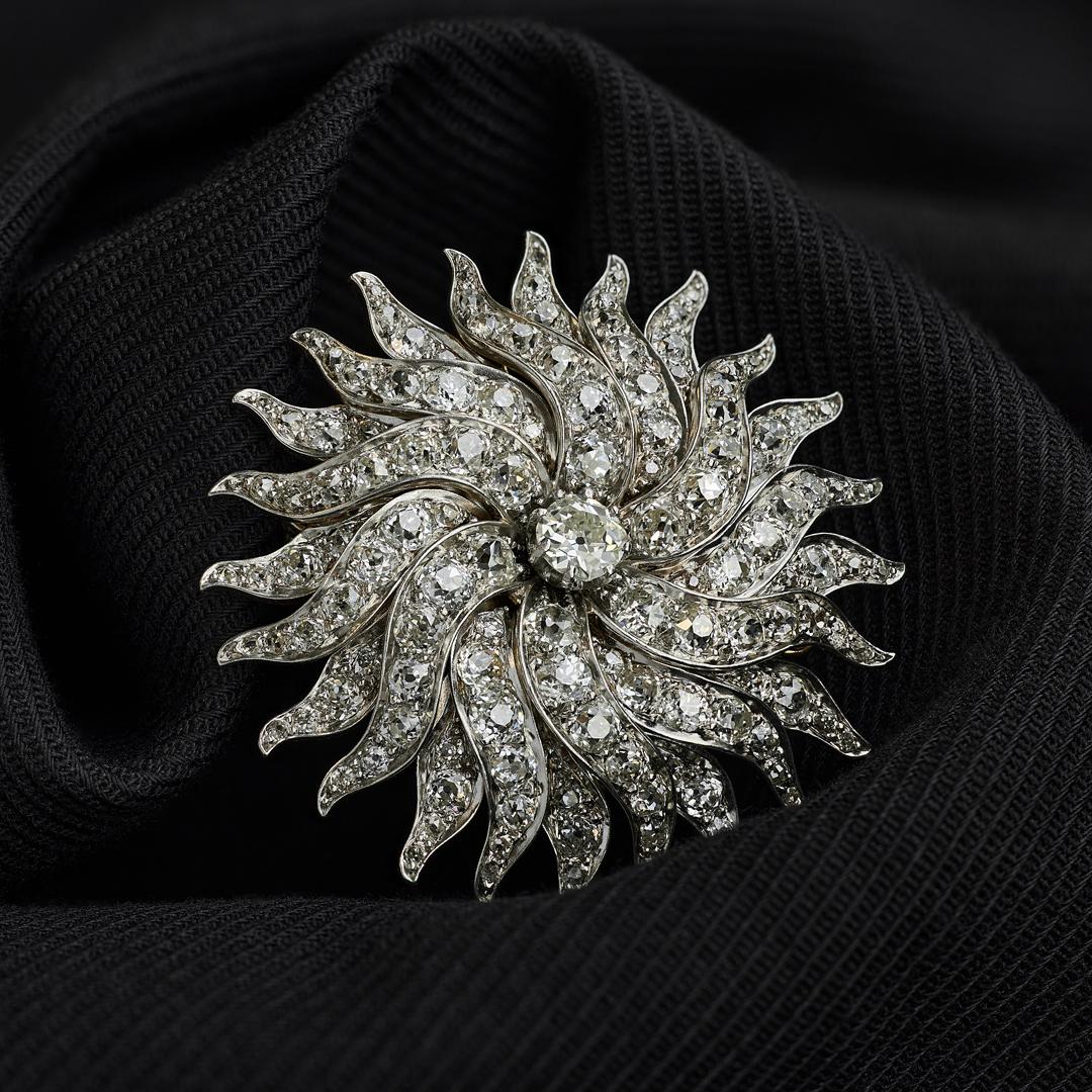 Edwardian Diamond Sunshine Brooch