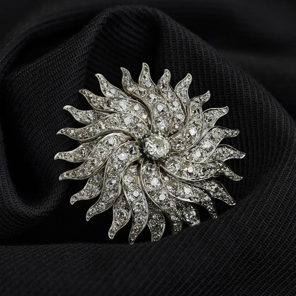 Edwardian Diamond Sunshine Brooch