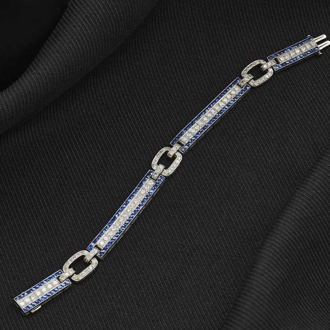 Black, Starr & Frost Art Deco Sapphire and Diamond Bracelet