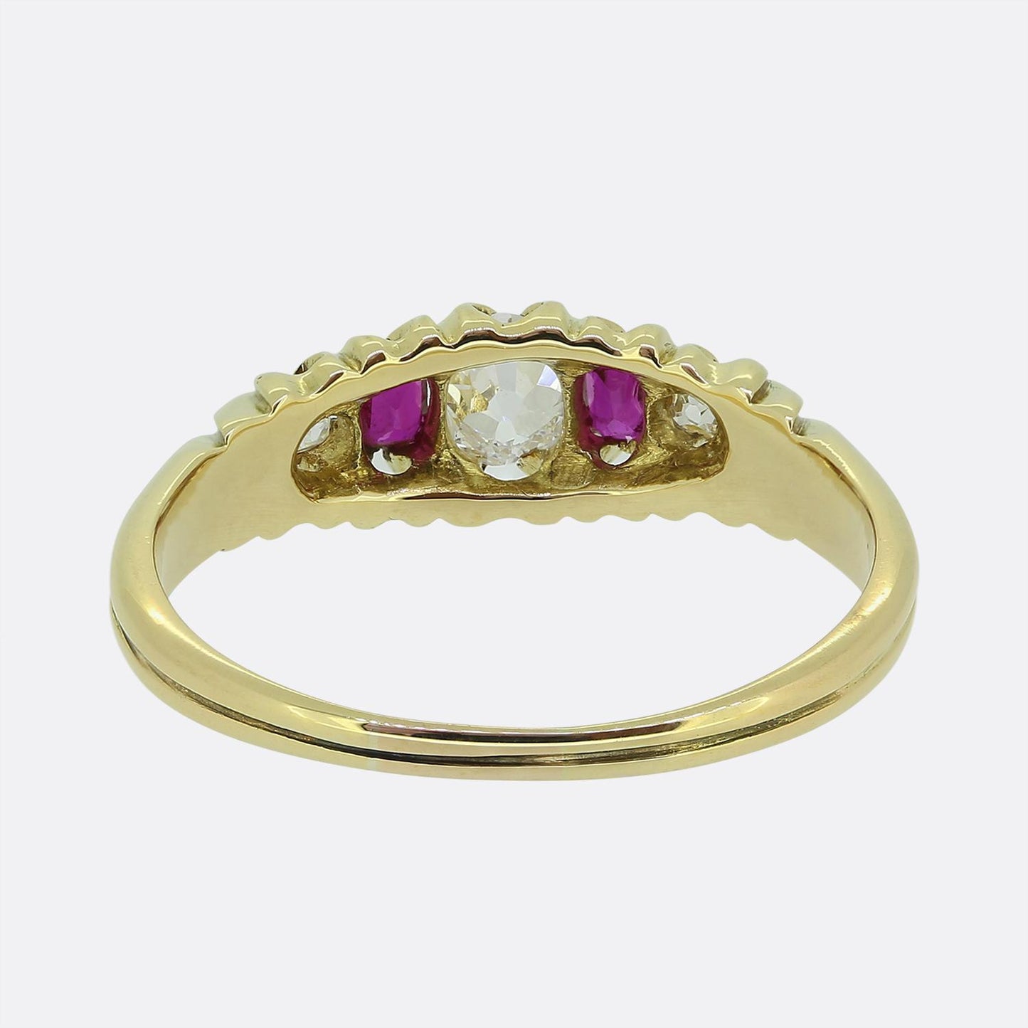 Victorian Ruby and Diamond Five-Stone Ring