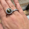 Antique Chrysoberyl and Diamond Cluster Ring