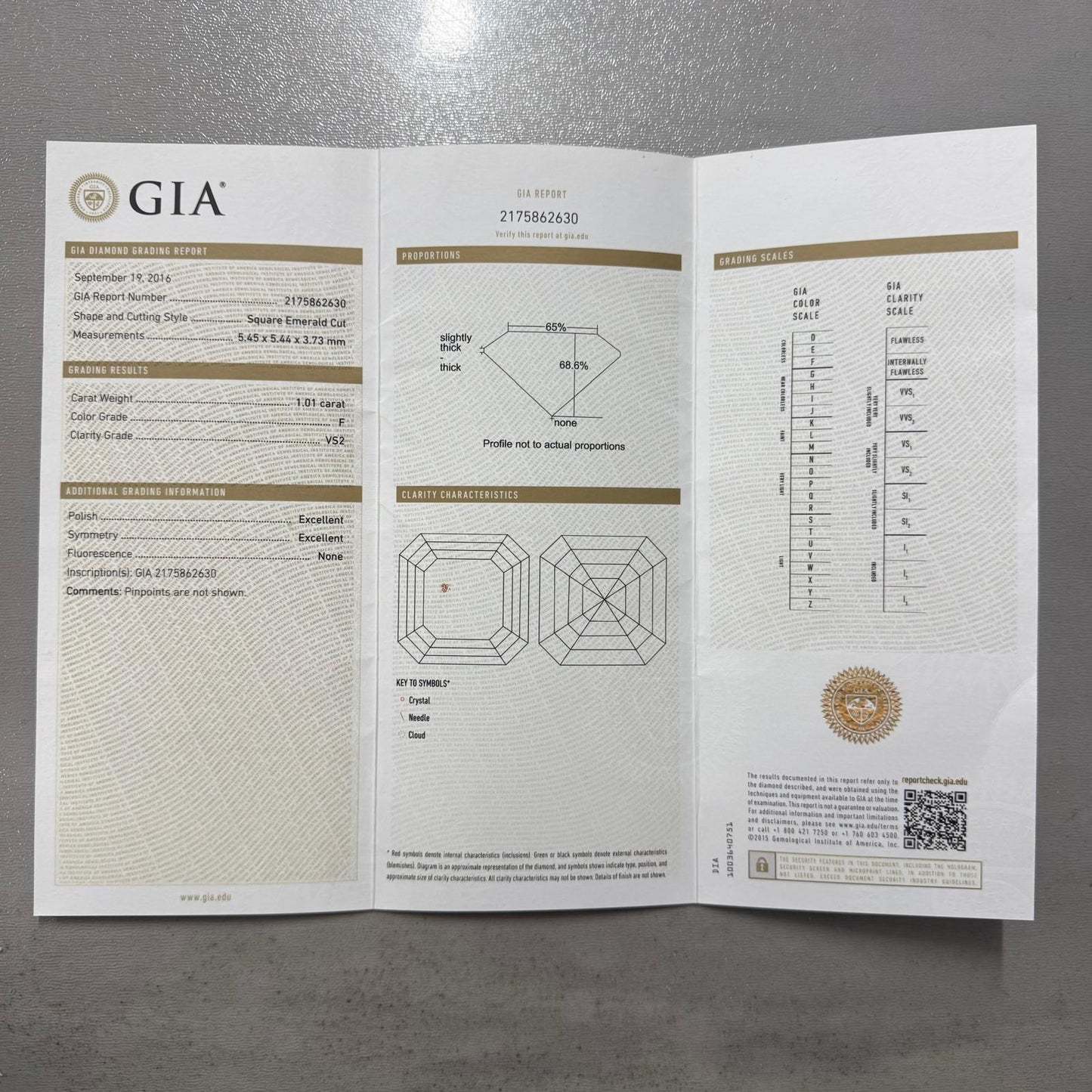 1.01 Asscher Cut Diamond Solitaire Engagement Ring