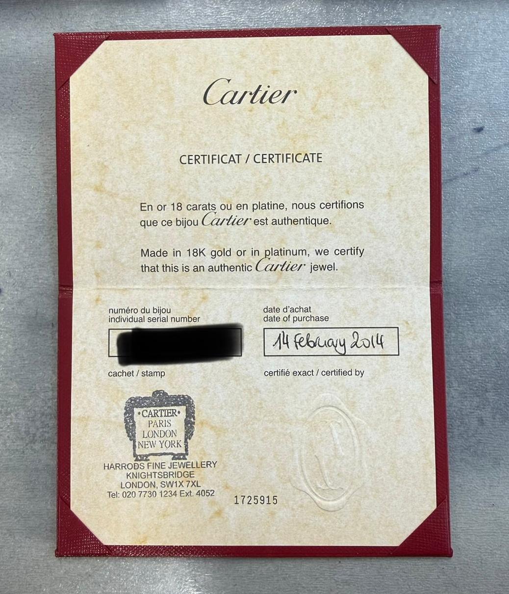 Cartier Classic Model Four Diamond LOVE Bangle Size 17