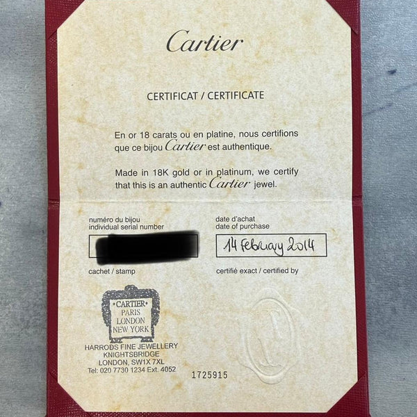 Cartier Classic Model Four Diamond LOVE Bangle Size 17
