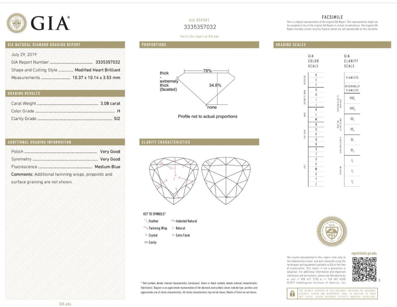 6.12 Carat Heart-Cut Diamond Earrings