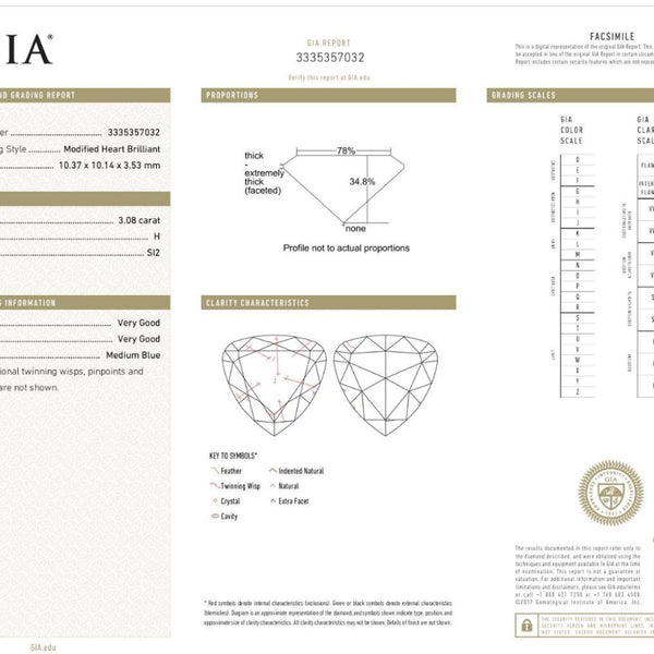 6.12 Carat Heart-Cut Diamond Earrings