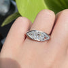 Janesich Art Deco Diamond Three Stone Ring