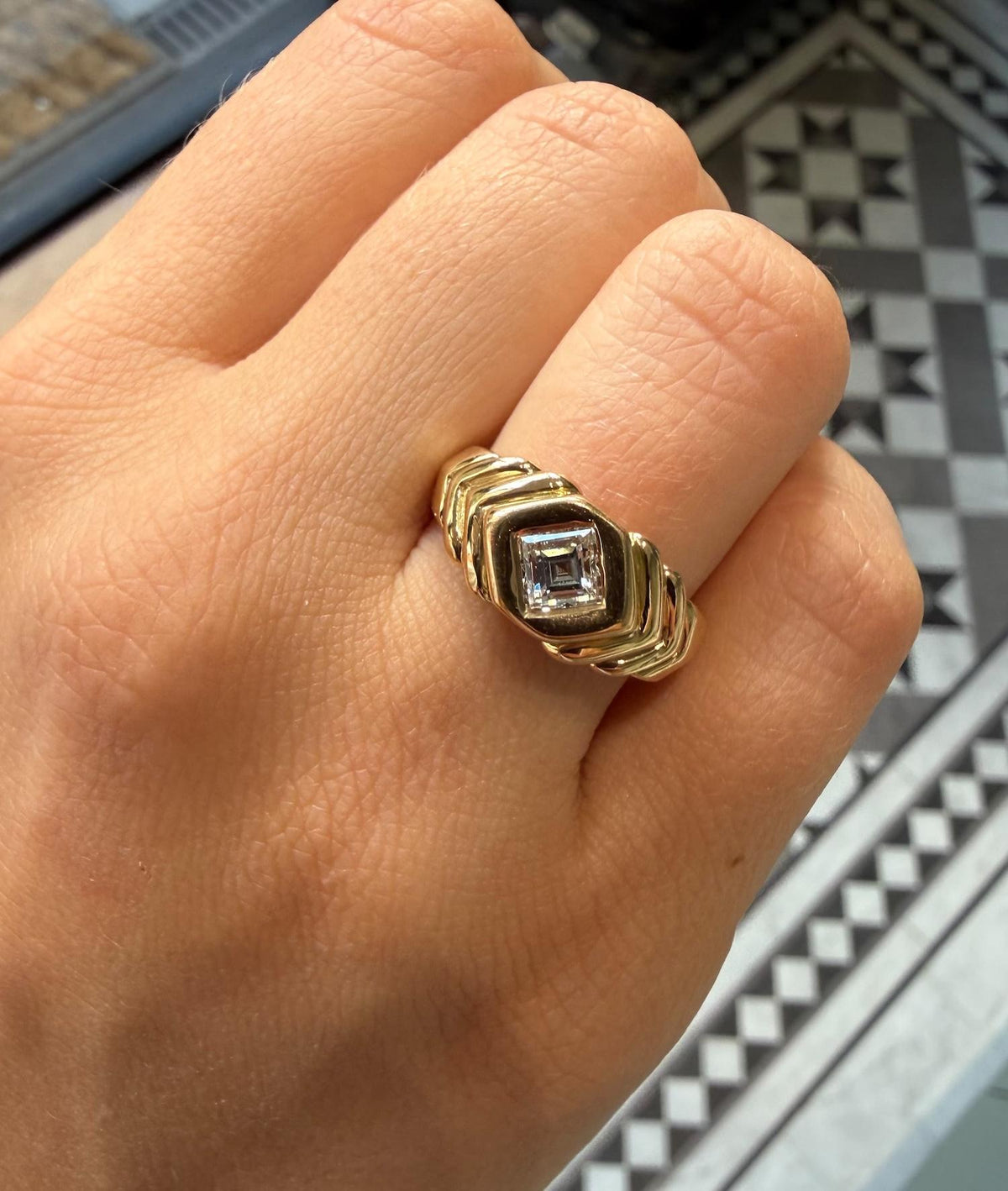 Boucheron Vintage Carre Cut Diamond Ring
