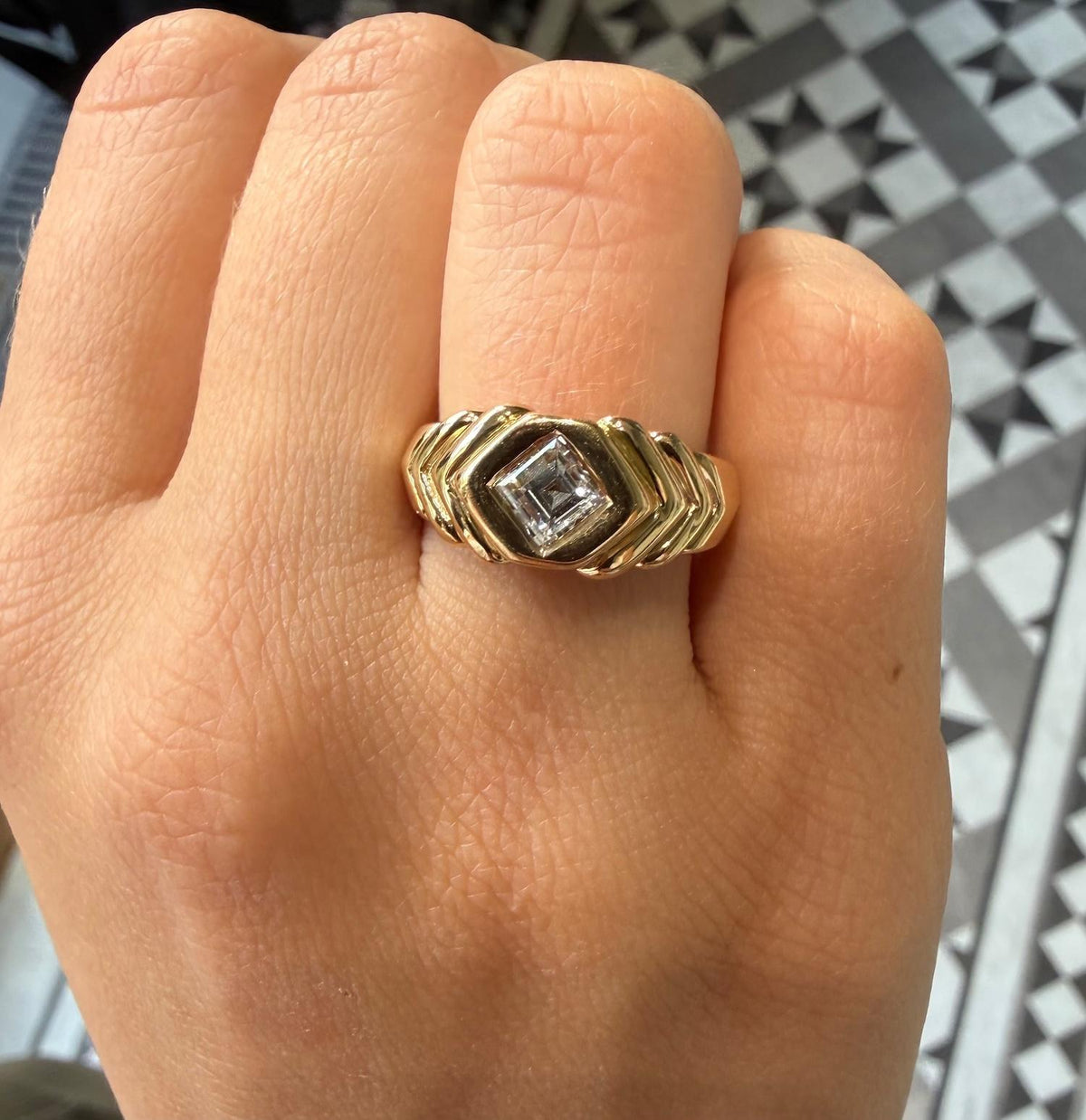 Boucheron Vintage Carre Cut Diamond Ring