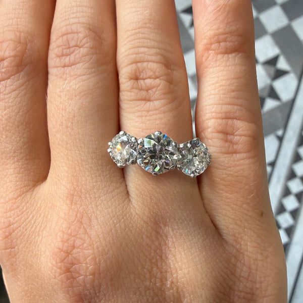 Art Deco Diamond Three Stone Ring