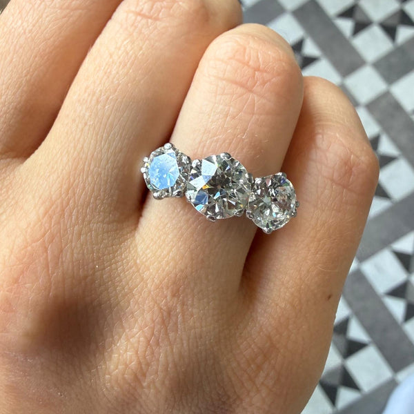 Art Deco Diamond Three Stone Ring