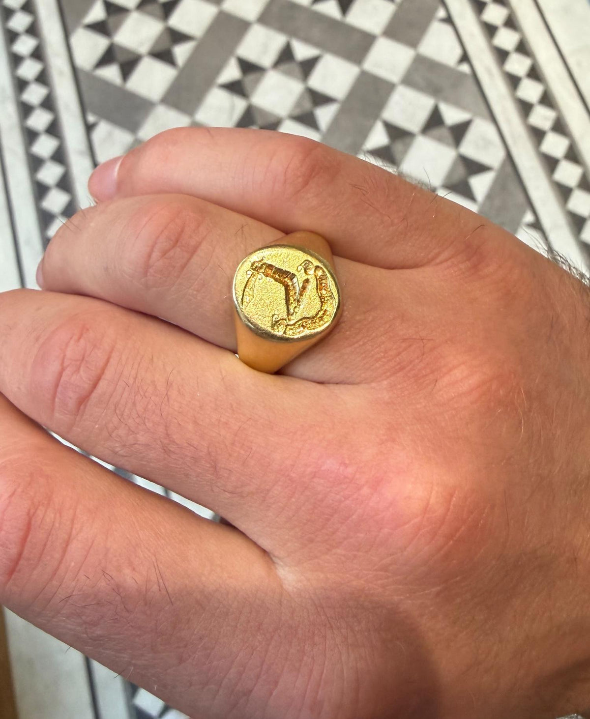 Vintage Charles Green and Sons Intaglio Signet Ring