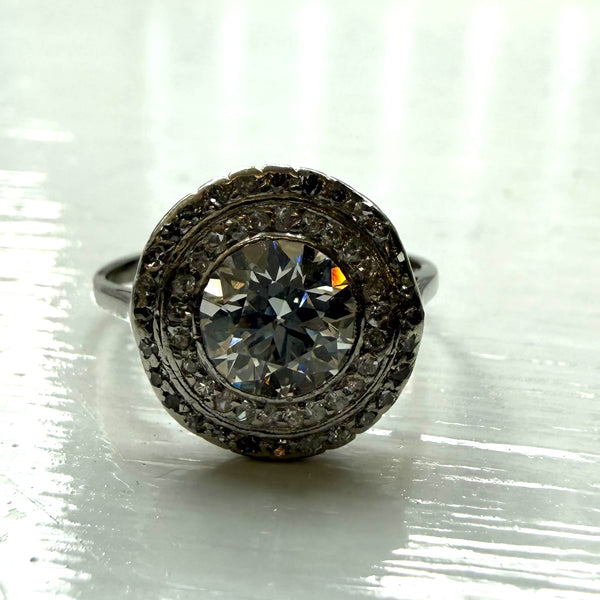 RESERVED Art Deco Diamond Ring SIZE To L